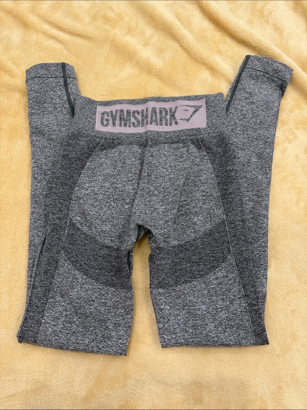 Gymshark Charcoal Seamless Sculpting Leggings with Pink Logo
